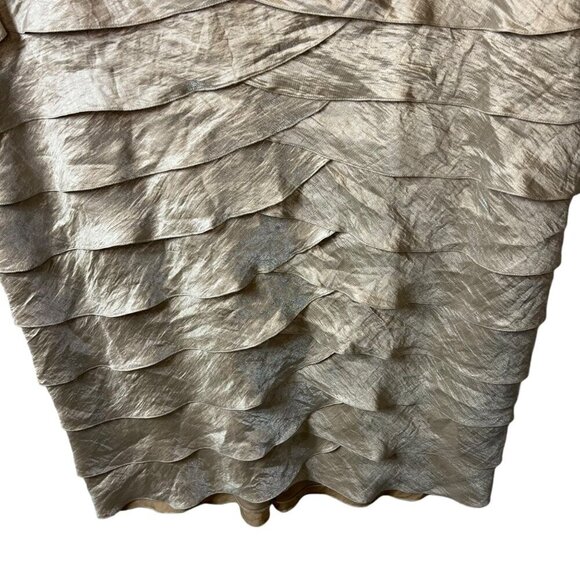 Adrianna papell woman tan gold dress women’s size 22 - Picture 3 of 10